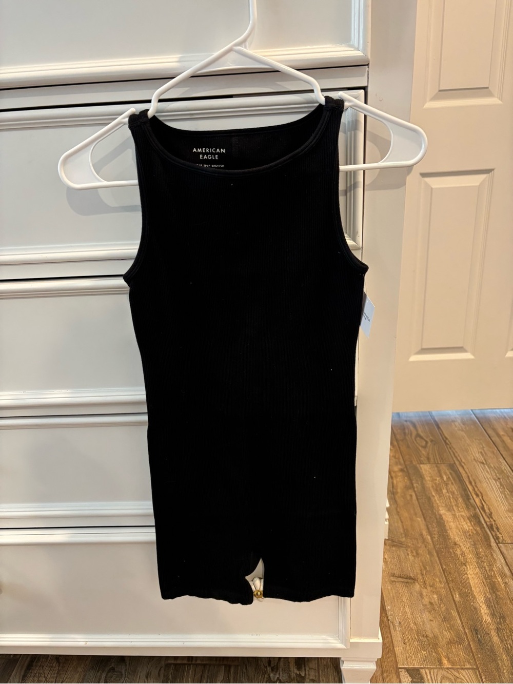 American Eagle Outfitters Black Ribbed Sleeveless Romper